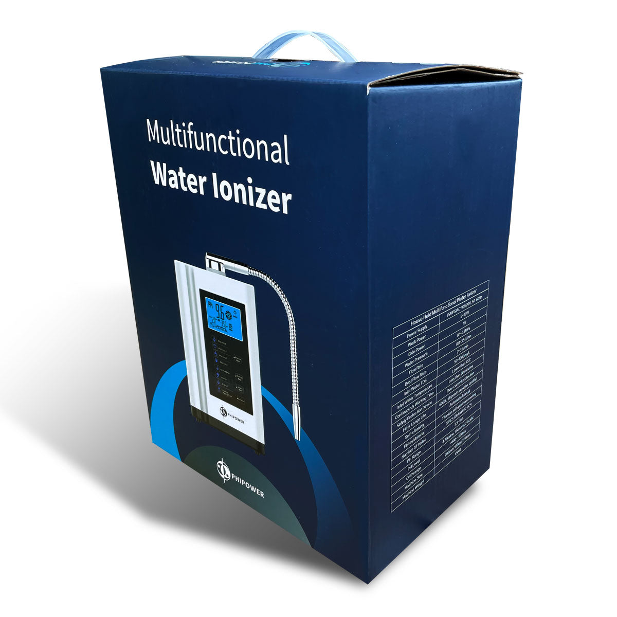 Phipower Wasserionisierer Verpackung, Seitenpanel