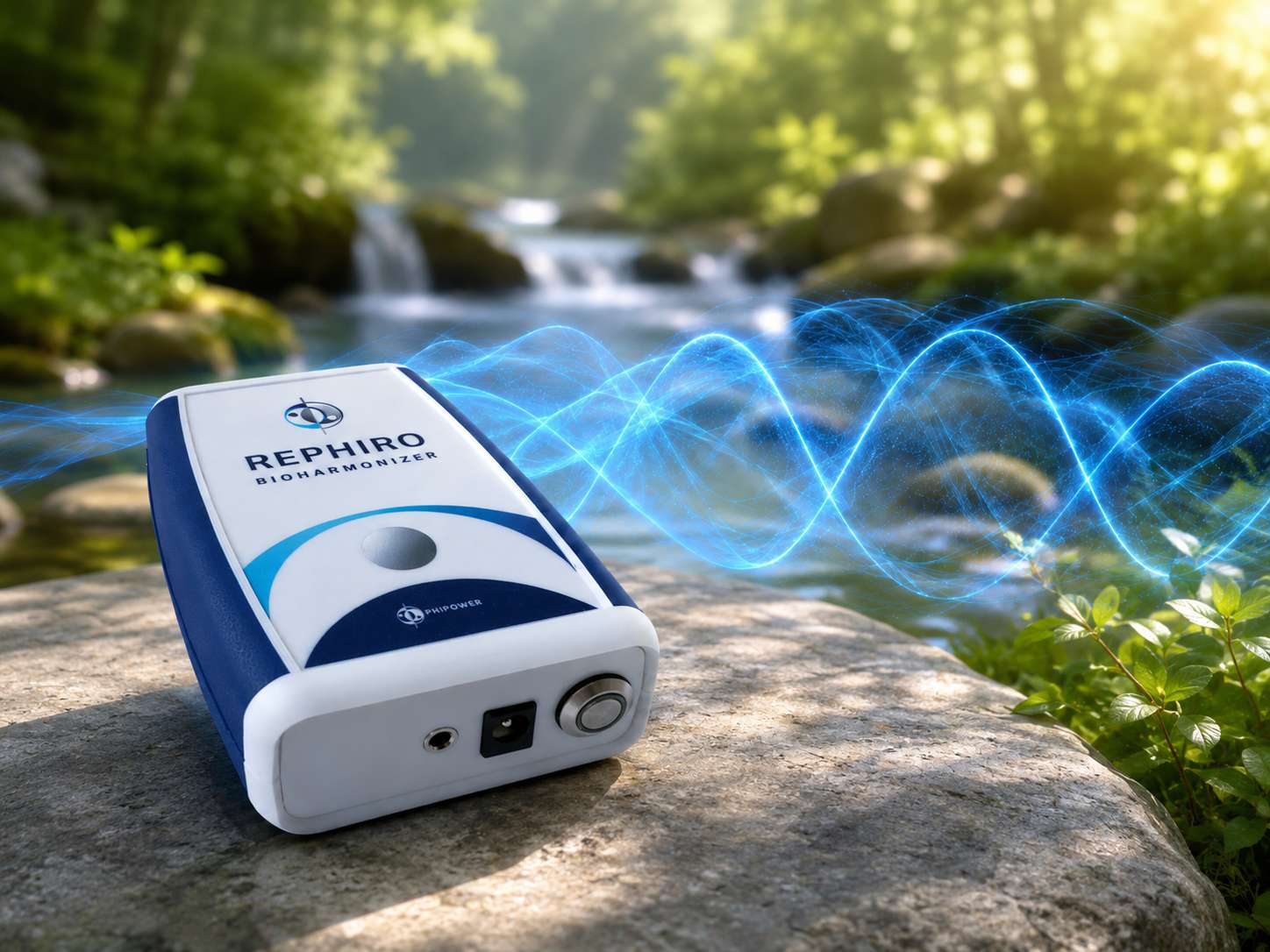 Rephiro frequency session outdoors by a natural stream