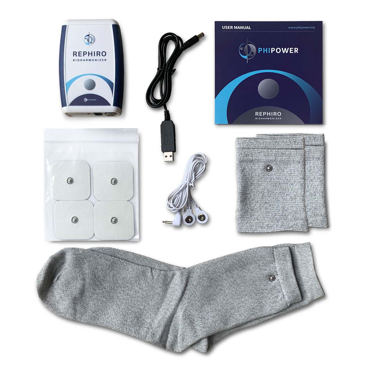 Rephiro Bioharmonizer package contents with accessories