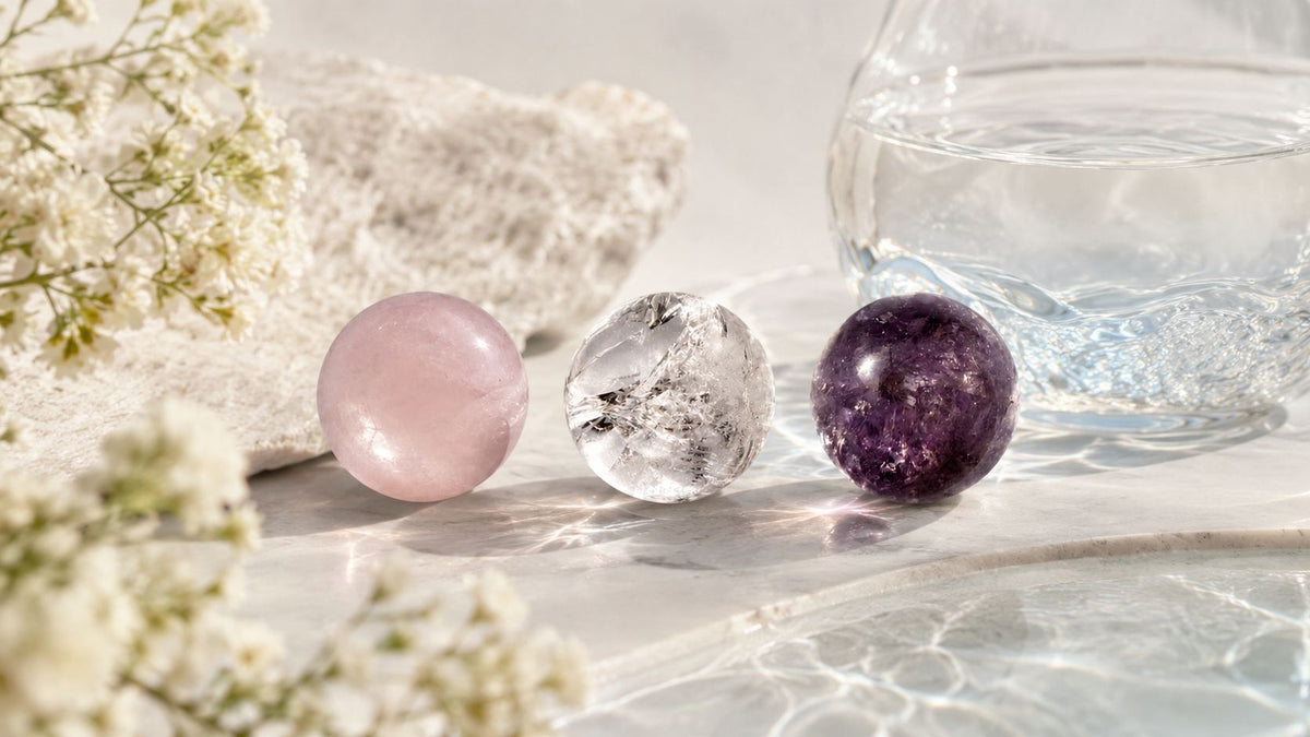 The Golden Triangle Crystals: Amethyst, Rose Quartz & Clear Quartz