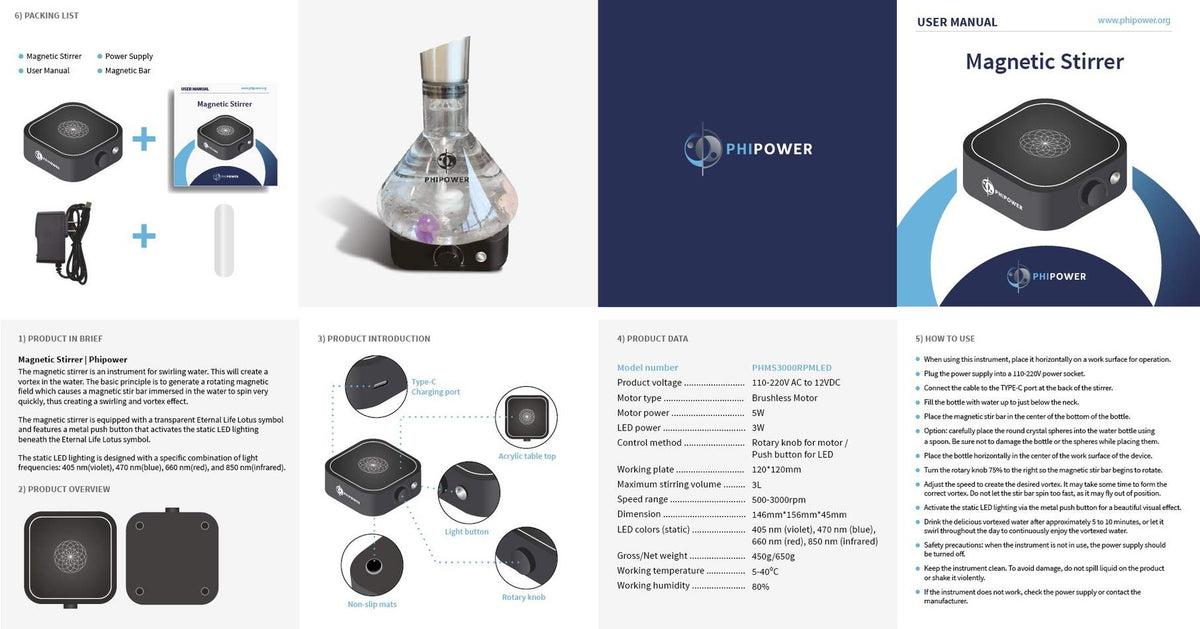 Magnetic stirrer unit with Flower of Life symbol