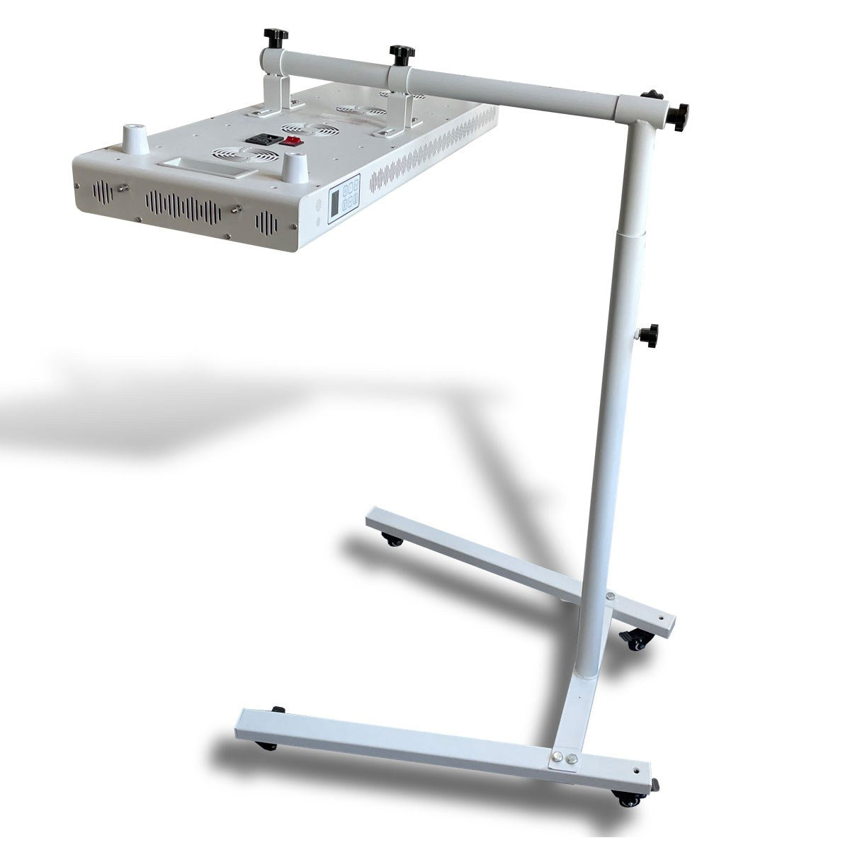 Adjustable rolling stand with red light panels