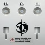 H₂- en O₂-gasuitgangen van de Phipower waterstofinhalator