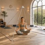 Yoga practice inside the Phipower meditation pyramid