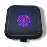 Magnetic stirrer with illuminated Lotus of Life symbol