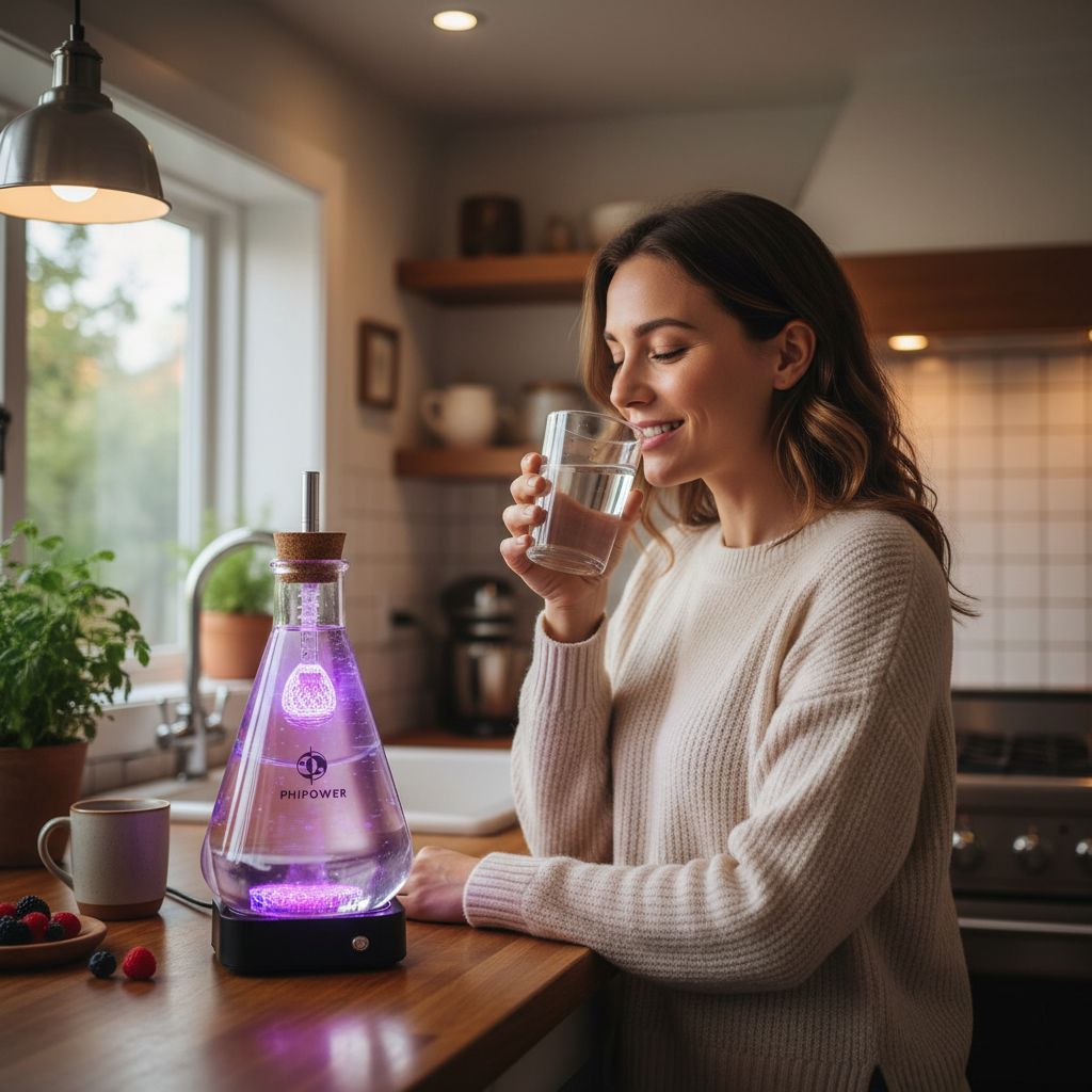 Phipower Water Vitalizer 2.0 with 2-litre glass vortex carafe