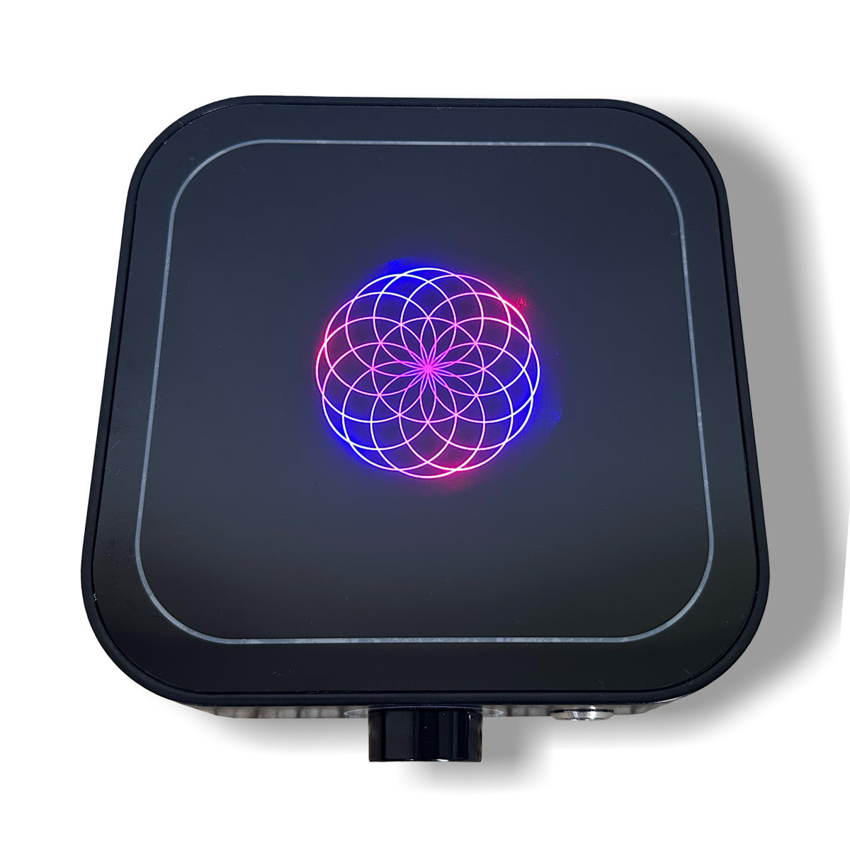 LED-basis van de Phipower-magneetroerder met projectie van het Lotus of Life-patroon